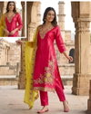Ht Vol 3 Fancy Fabric Designer Kurti With Bottom Dupatta Bulk Orders In India